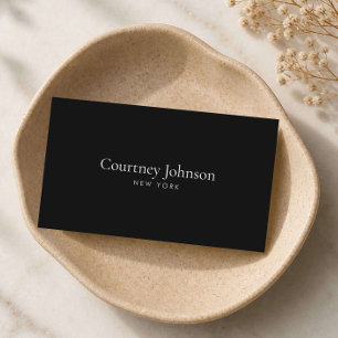 Tarjeta De Visita Lujosa Boutique Negra Minimalista Elegante