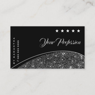Tarjeta De Visita Lujosa chispa de Purpurina plateado glamuroso