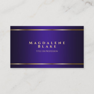 Tarjeta de visita lujosa Minimalista Purple Gold