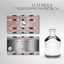 Tarjeta De Visita Lujosas estrellas de Rosa de Purpurina dorado y lo