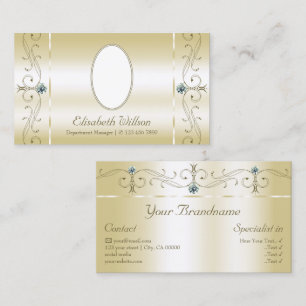 Tarjeta De Visita Lujosas joyas de oro ligero con foto