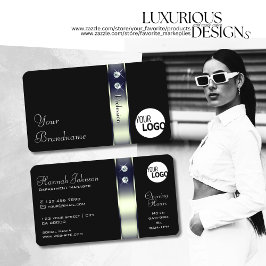 Tarjeta De Visita Lujosas joyas y logotipo de la decoración de color