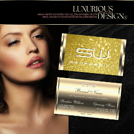 Tarjeta De Visita Lujosas y sucias iniciativas del Purpurina amarill