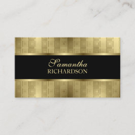 Tarjeta De Visita Lujoso Black And Gold Square Profesional