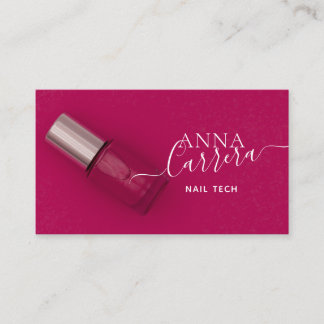 Tarjeta De Visita Lujoso color de uña rosa Nail Tech Nail Salon