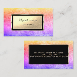 Tarjeta De Visita Lujoso elegante con estilo, lentejuelas ombre, mar