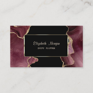 Tarjeta De Visita Lujoso Elegante Estiloso, Moderno, Ágata Burgundy