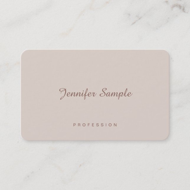 Tarjeta De Visita Lujoso estilo moderno elegante guión simple planti (Anverso)