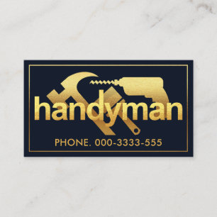 Tarjeta De Visita Lujoso marco de herramientas de mano de oro
