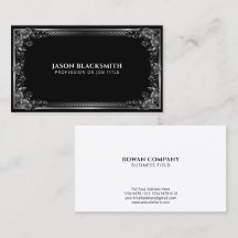 Lujoso marco de plata real sobre negro