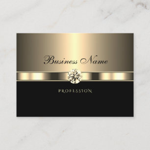 Tarjeta De Visita Lujoso negro dorado con Diamantes de imitación de