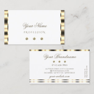 Tarjeta De Visita Lujoso oro blanco resplandeciente diamantes glamor