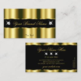 Tarjeta De Visita Lujoso oro negro esparcen diamantes glamorosos