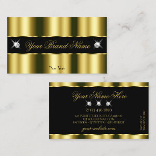 Tarjeta De Visita Lujoso oro negro esparcen diamantes glamorosos