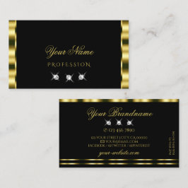 Tarjeta De Visita Lujoso oro negro esparcen diamantes glamorosos