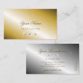 Tarjeta De Visita Lujoso oro Plata Esparkling Diamantes Lujo Glam
