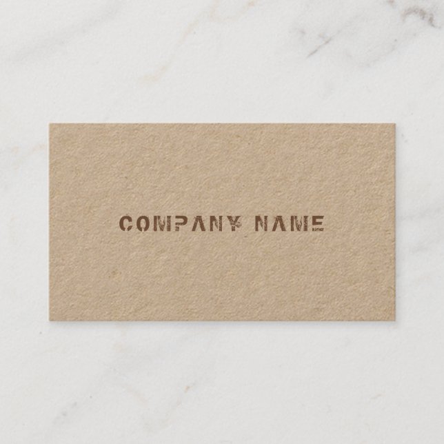 Tarjeta De Visita Lujoso Papel Kraft Elegante Texto perturbado (Anverso)