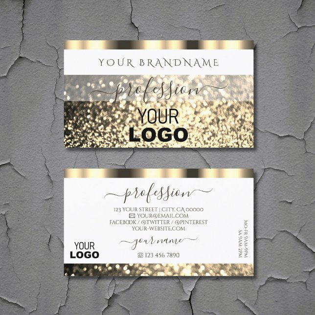 Tarjeta De Visita Lujoso Purpurina con logo (Subido por el creador)