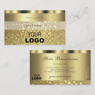 Tarjeta De Visita Lujoso Purpurina de espuma dorada Añadir el logoti