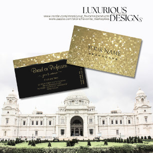 Tarjeta De Visita Lujoso Purpurina de Oro Luminosas Estrellas Ojo Ca