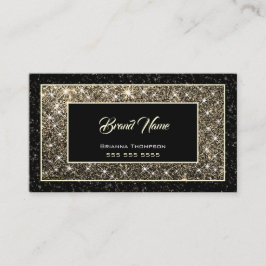 Tarjeta De Visita Lujoso Purpurina de oro Shimmery Stars Dark Black