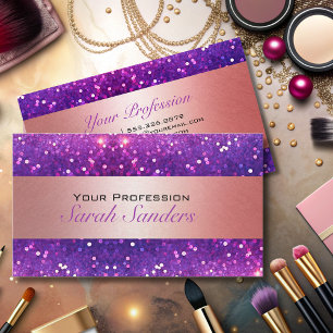 Tarjeta De Visita lujoso purpurina moderno de moda rosa giratorio vi