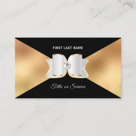 Tarjeta De Visita Lujoso Relieve metalizado dorado negro blanco paro