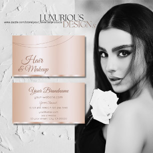 Tarjeta De Visita Lujoso Rosa Gold Glamorous Profesional Simple