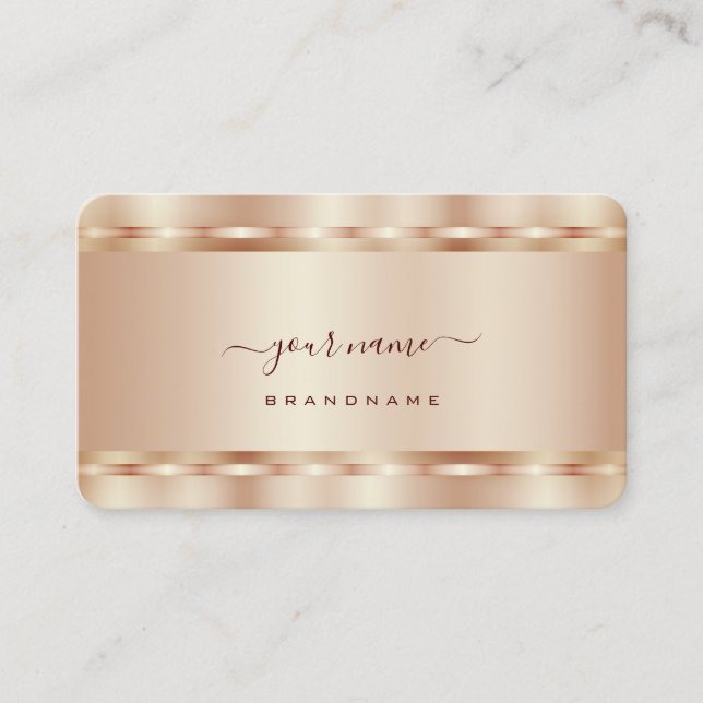 Tarjeta De Visita Lujoso Rosa Gold Shimmer Efecto Profesional (Anverso)