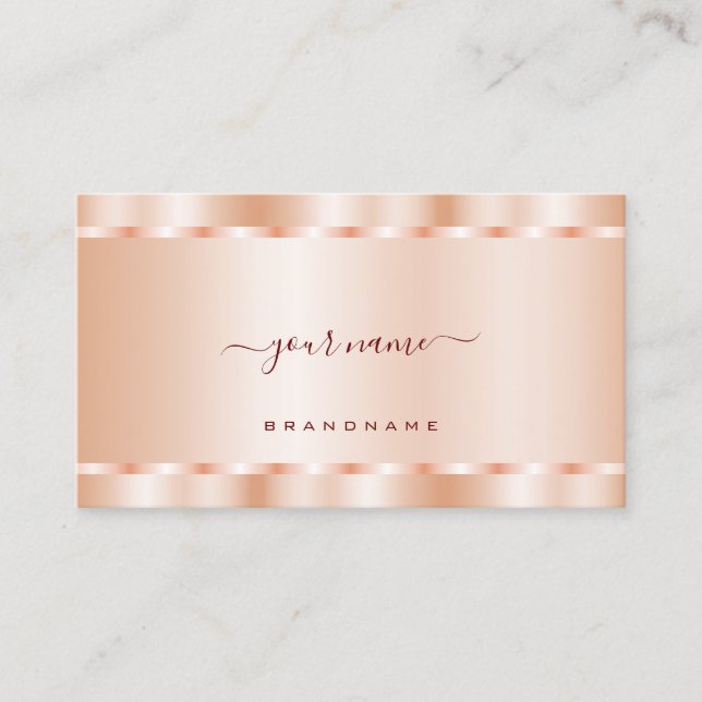 Tarjeta De Visita Lujoso Rosa Gold Shimmer Efecto Profesional (Anverso)
