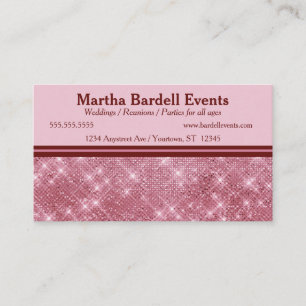 Tarjeta De Visita Lujoso Rosa Purpurina de oro Eventos Estilo Bellez