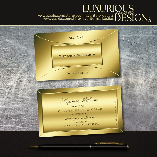 Tarjeta De Visita Lujoso Shimmery Gold Moda Decorado Profesional (Subido por el creador)