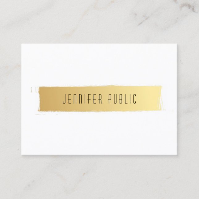 Tarjeta De Visita Lujoso y elegante estilo moderno Platón Oro Blanco (Anverso)