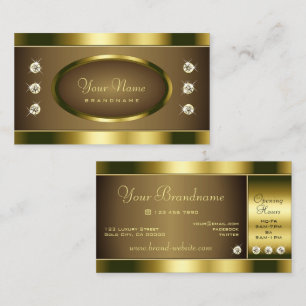 Tarjeta De Visita Lujosos colores dorados con Diamantes de imitación