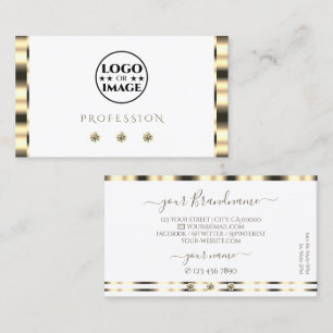 Tarjeta De Visita Lujosos diamantes blancos espumosos de oro con log