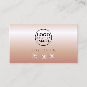 Tarjeta De Visita Lujosos diamantes de coral de Rosa con logo