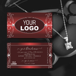 Tarjeta De Visita Lujosos diamantes espumosos de orquesta roja con l