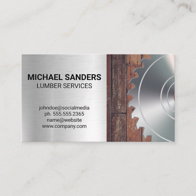Tarjeta De Visita Lumber | Madera y siembra circular (Anverso)