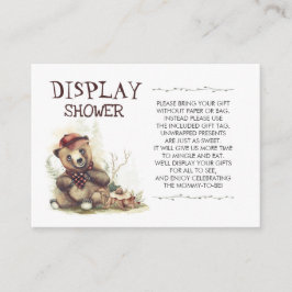 Tarjeta De Visita Lumberjack Baby Shower Little Bear Display Shower