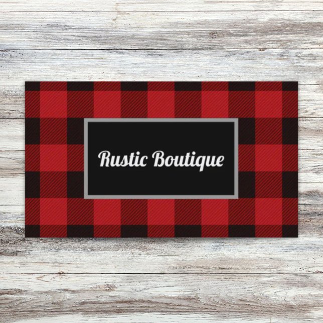 Tarjeta De Visita lumberjack de manteca de búfalo rústico país occid (buffalo plaid lumberjack rustic western country business card)