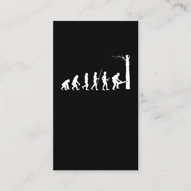 Tarjeta De Visita Lumberjack Evolution Chainsaw Logger Woodworker (Anverso)