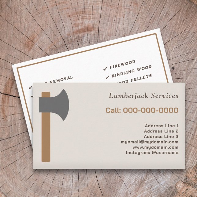 Tarjeta De Visita Lumberjack Services (Lumberjack Services Business Card)