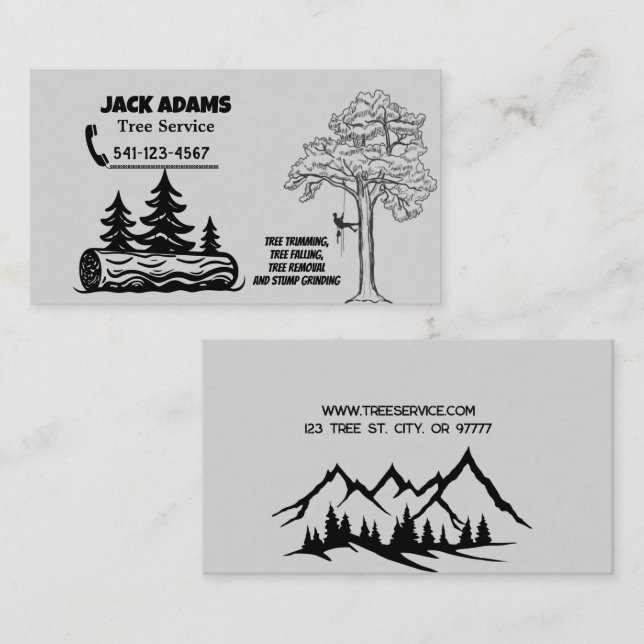 Tarjeta De Visita Lumberjack Tree Service Business Card (Anverso / Reverso)