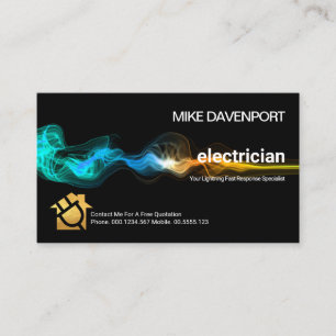 Tarjeta De Visita Luminiscente Electric Lightning Strike Electrician