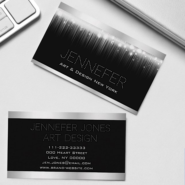 Tarjeta De Visita Luminosa Luminosa Luz Plata Moderna Artesanía Eleg (Subido por el creador)