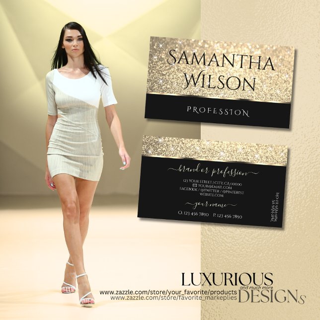 Tarjeta De Visita Luminosas estrellas del Purpurina de oro brillante (Subido por el creador)