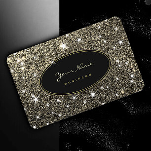 Tarjeta De Visita Luminosas estrellas del Purpurina dorado Glam Star