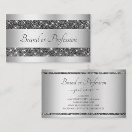 Tarjeta De Visita Luminosas estrellas Purpurinas con efecto plata