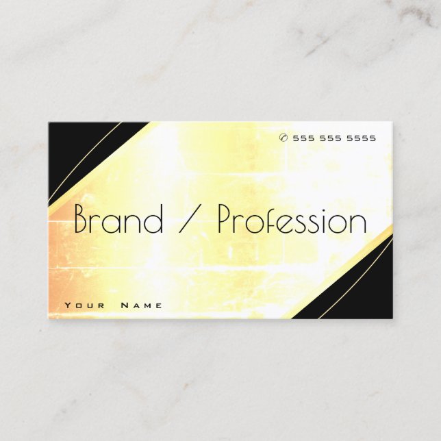 Tarjeta De Visita Luminoso efecto oro destruido excepcional Noble (Anverso)