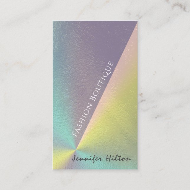 Tarjeta De Visita Luminoso lujoso y elegante holográfico (Anverso)